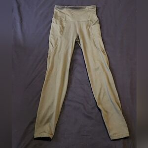 Olive Green Leggings |‎ High Waisted Pocket Yoga Activewear XS